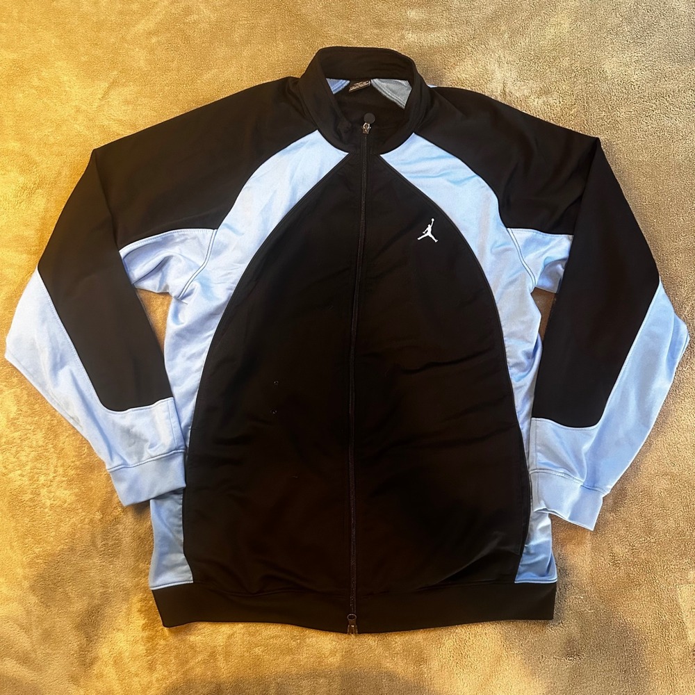 Jordan Brand Mens Track Jacket XL Black Blue Full Zip Jumpman 20th Anniversary